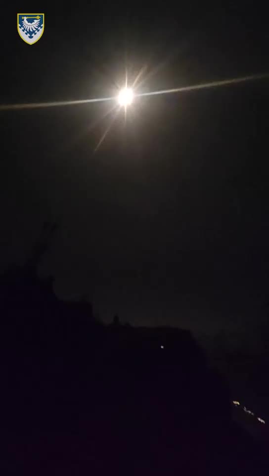 Downing of a Russian cruise missile in the sky in southern Ukraine on March 9.