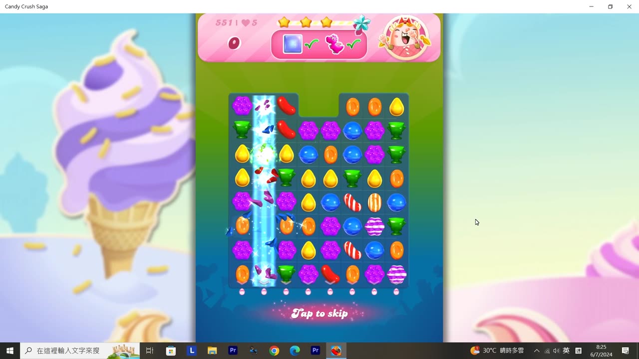 Candy Crush Saga Record (Level 551)