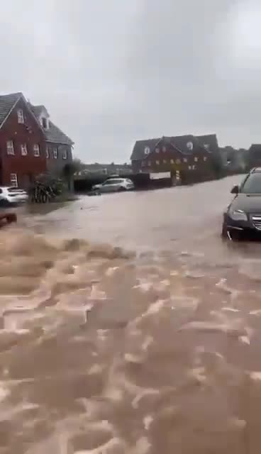 Heavy floods causes by Storm Babet in the Midleton town of Cork, Ireland