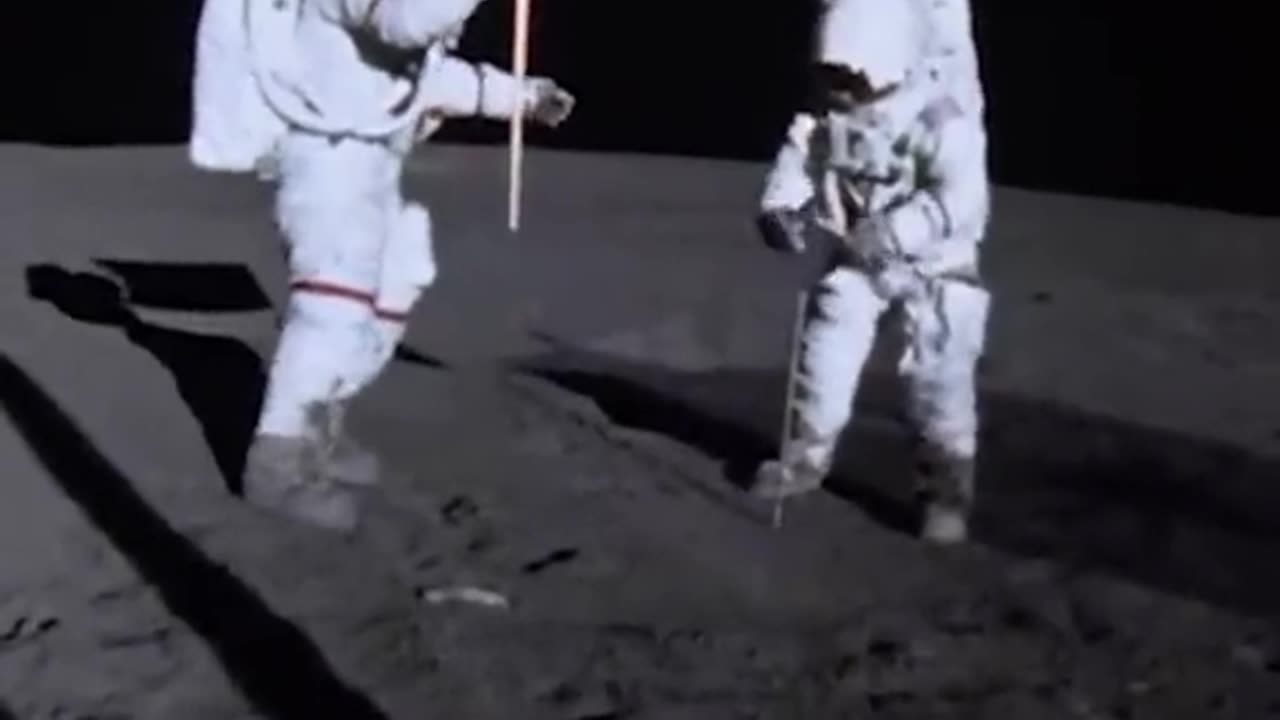 Us flag on moon