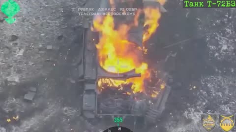 Enchanting destruction of the enemy tank T-72B3 RUBpAK "Achilles"