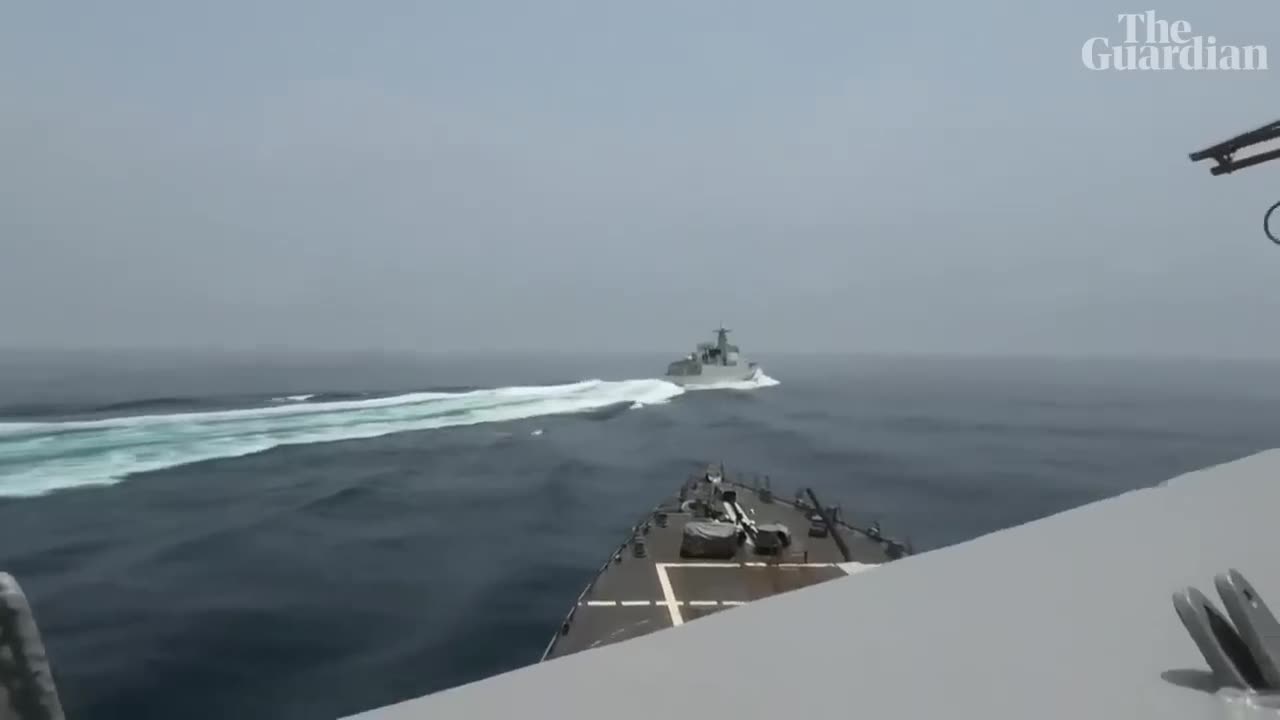 US Navy video shows close encounter with Chinese warship