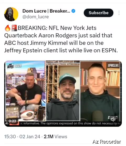 Aaron Rodgers on Epstein list
