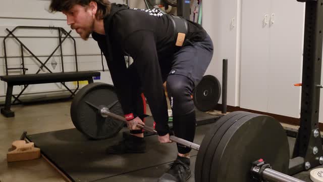 315lbs Semi-Sumo Deadlift, 1x5. Bodyweight: 177lbs