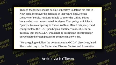 Djokovic BANNED, Medvedev Allowed at US Open 2022 | Tennis Talk News