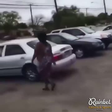 He did this because she slashed his tires. who won?