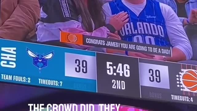 This fan’s reaction to finding out he’s going to be a dad on the jumbotron is awesome 👏