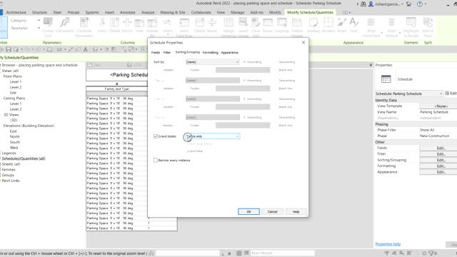 AUTODESK REVIT ARCHITECTURE 2022: PLACING PARKING COMPONENTS