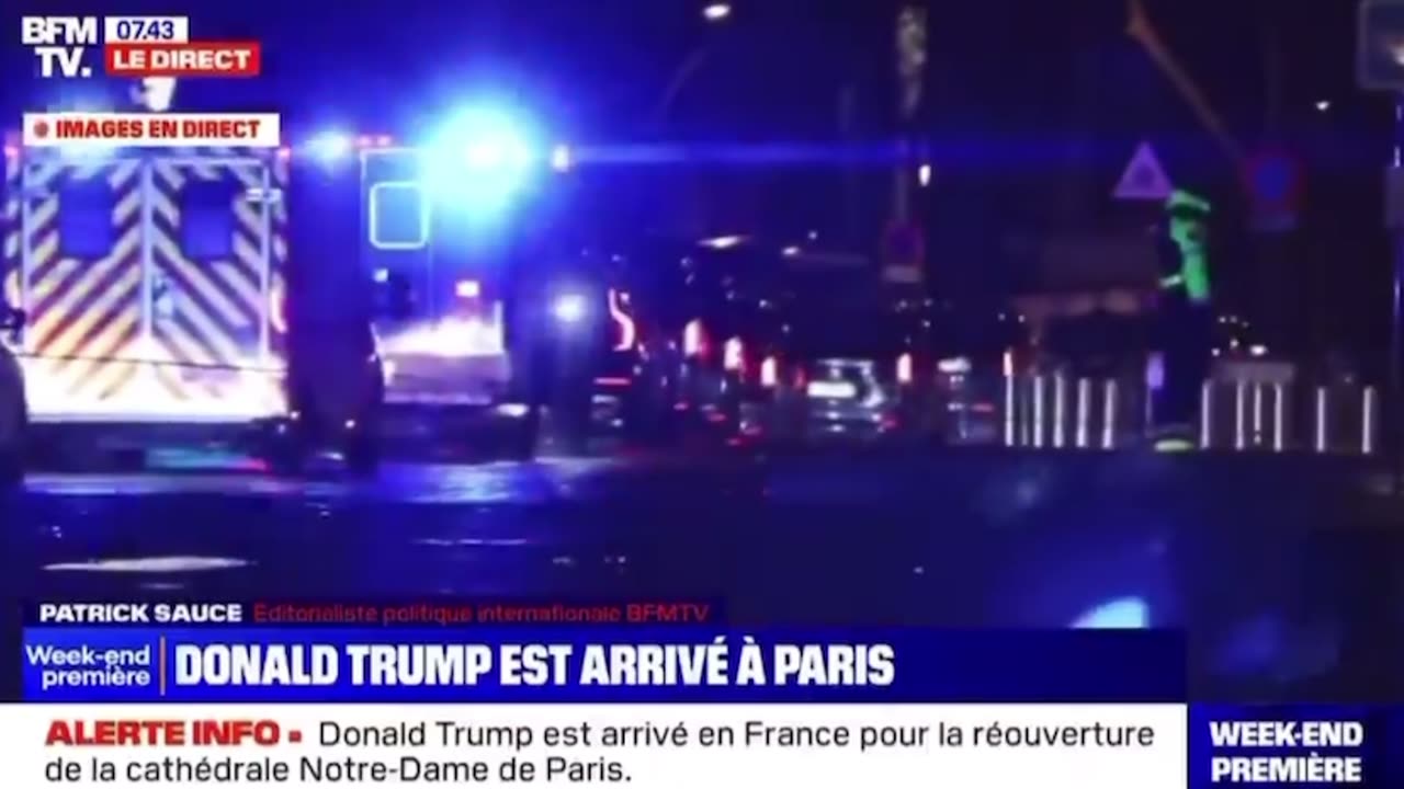 Trump arrives in Paris, France for the Notre Dame reopening