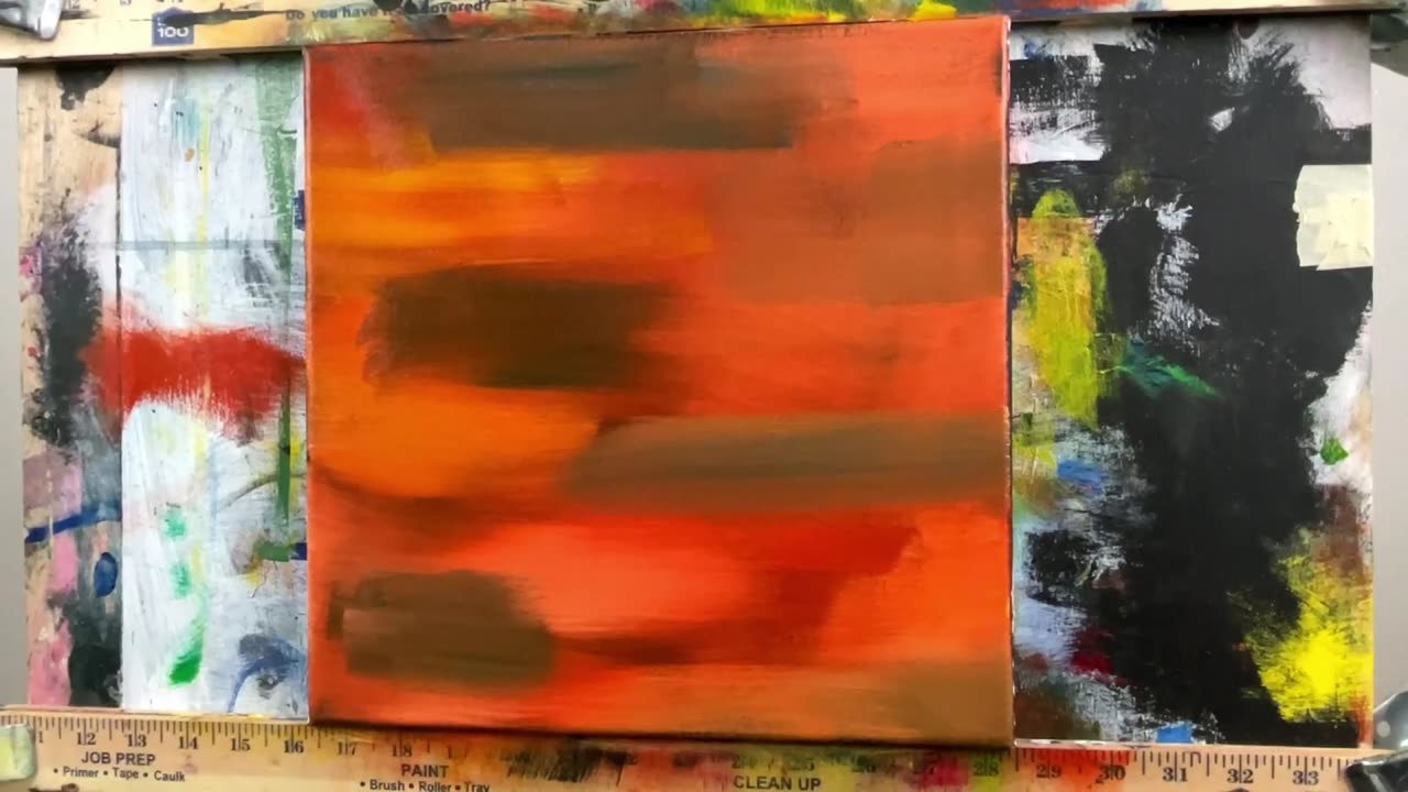 Today enjoy this upbeat music and oil painting with "That's Lunch" abstract art on canvas #artsale