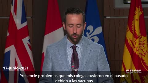 Derek Sloan, parlamentario canadiense, expone corrupción sobre vacunas.