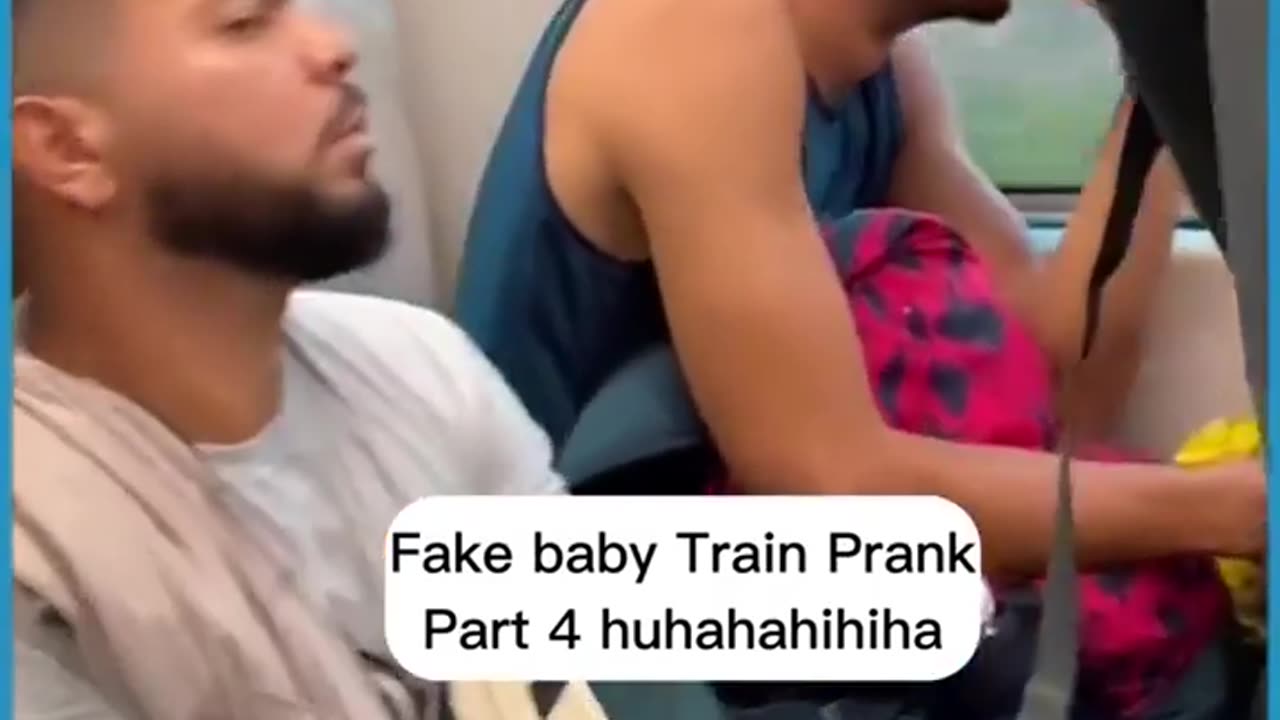 Fake baby on the train prank