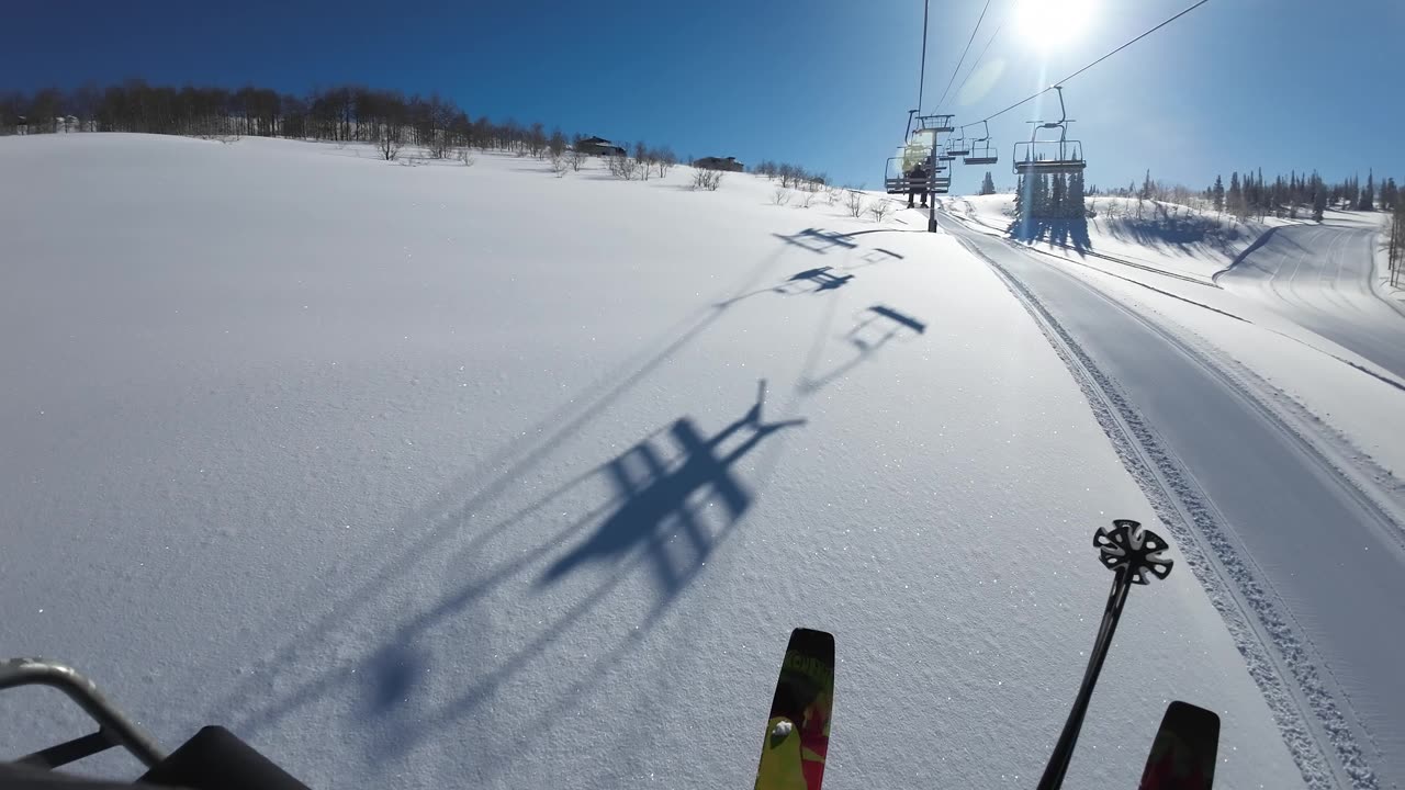 4/6 #2 a quick shot of a beautiful start of the day riding up the chair.