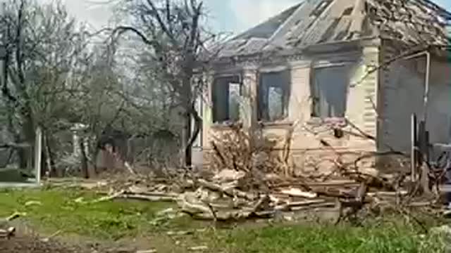 Ukrainian village of Dovhenke devastated after Russian attacks.