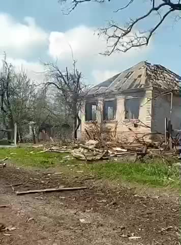Ukrainian village of Dovhenke devastated after Russian attacks.