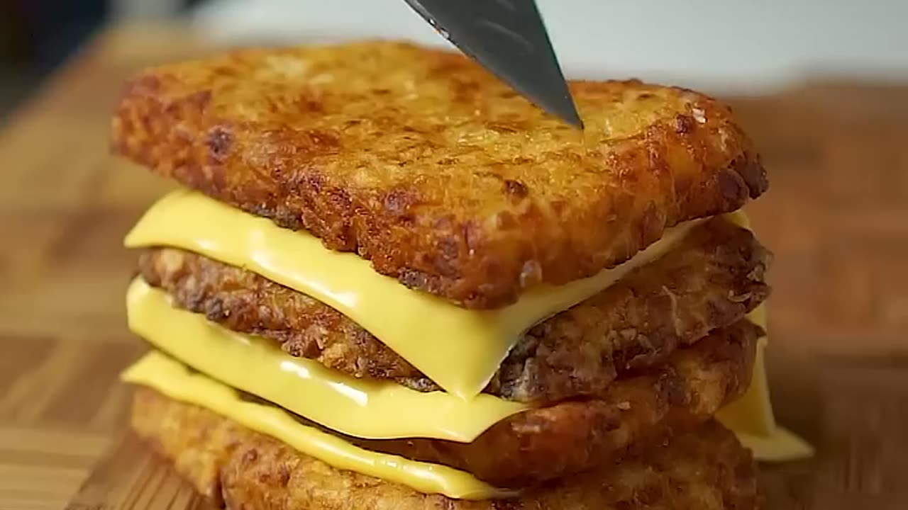 Cheese Hash Brown ASMR