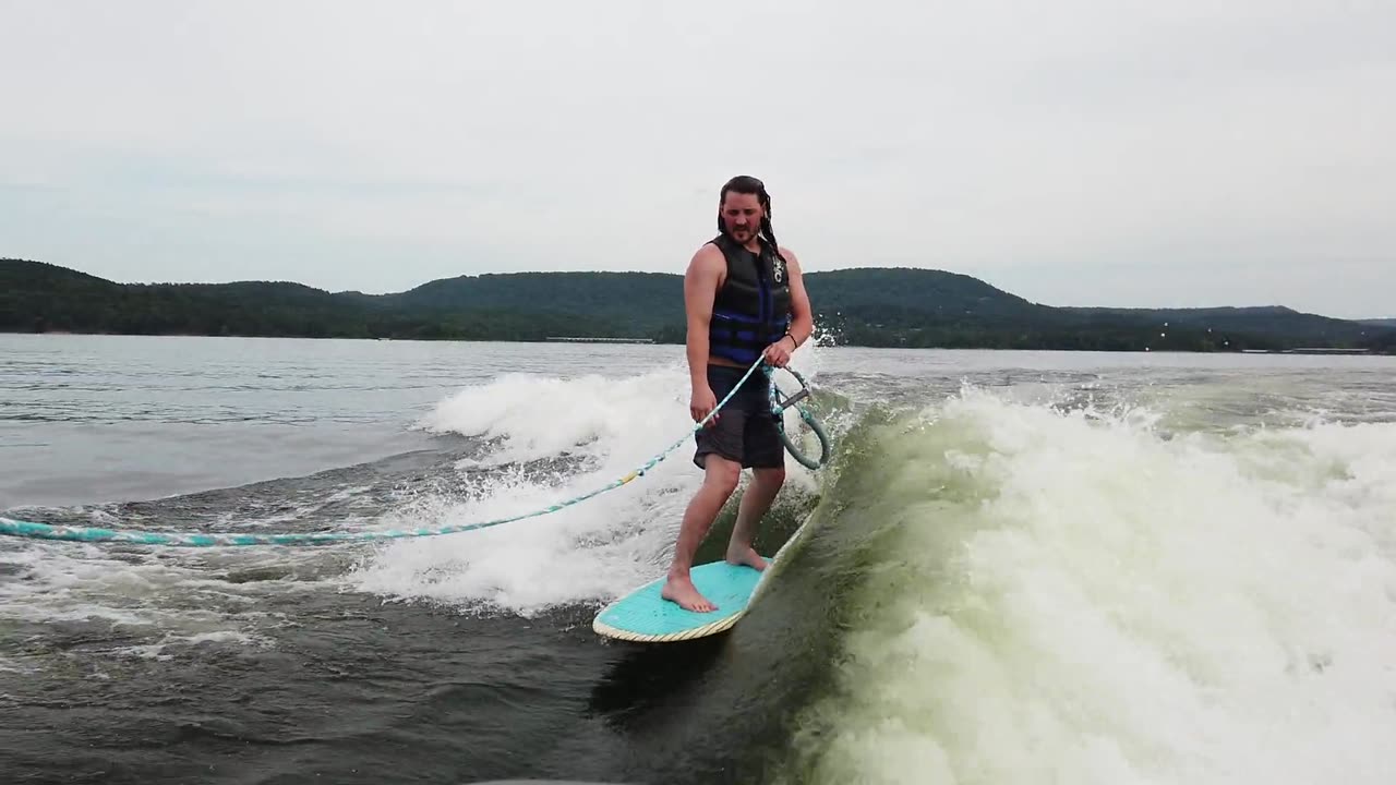 Alex Surfing at Lake Ouachita