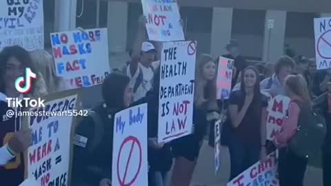 Students protesting masks!