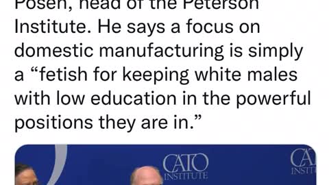Adam Peterson Head of the Peterson Institute on domestic manufacturing