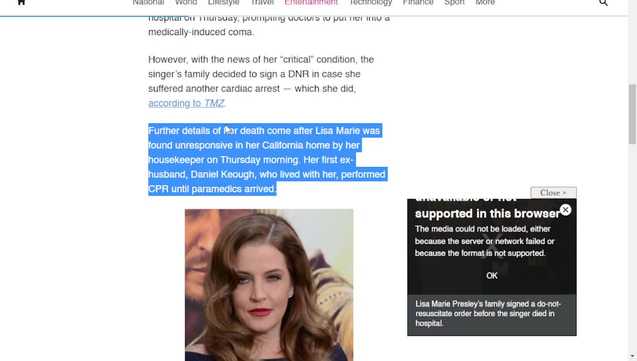 Lisa Marie Presley Second Cardiac Arrest Sudden Death