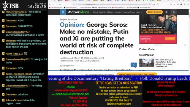 2022-03-11 15:00 EST - The Common Sense Show: Patriot Line Friday with Derek, PATRIOTski & Glry Anon