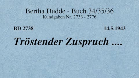 BD 2738 - TRÖSTENDER ZUSPRUCH ....