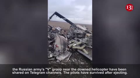 Russian helicopter in pieces - Russians find remains of their helicopter show down in Ugledar