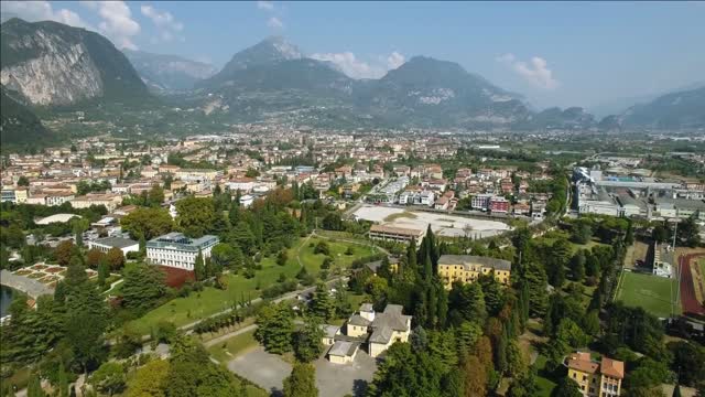 aerial view of the italian lakeside town riva lake garda italy