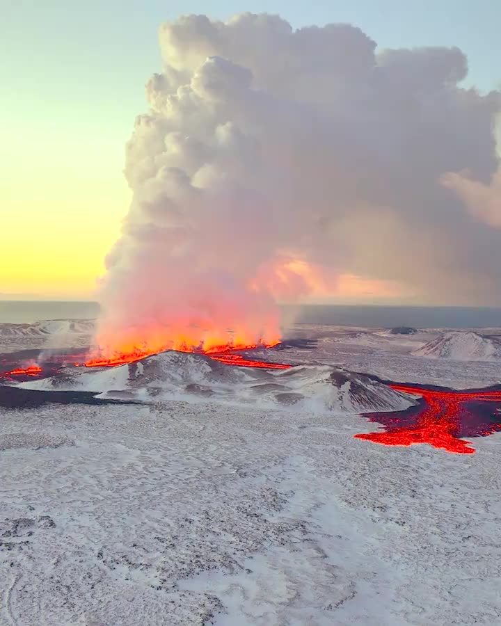 Another Angle of the Most Recent Iceland Volcanic Eruption