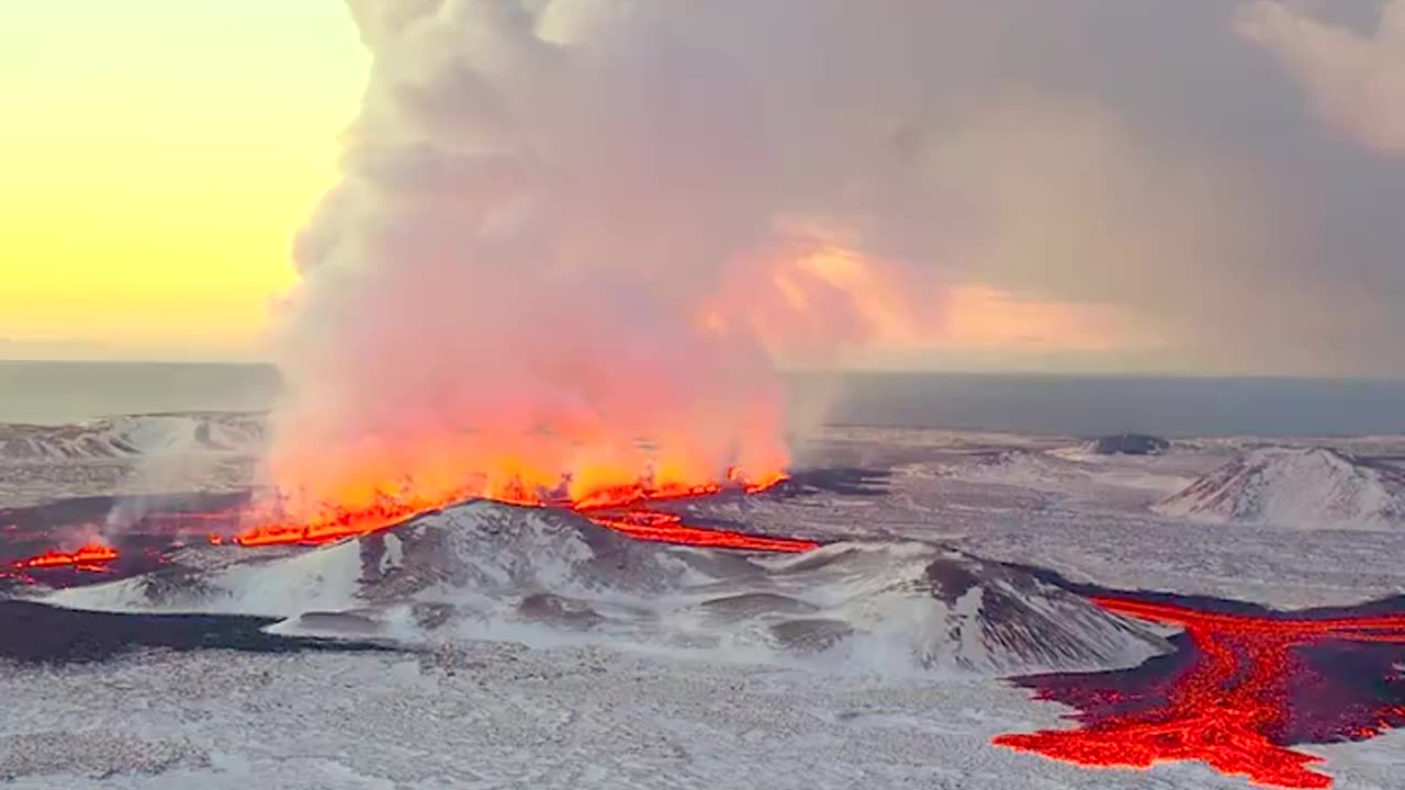 Another Angle of the Most Recent Iceland Volcanic Eruption