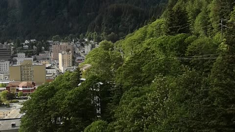 Cable cart ride in Juneau Alaska