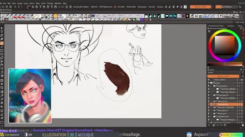 Krita: using Liquify tool to add hair dimension