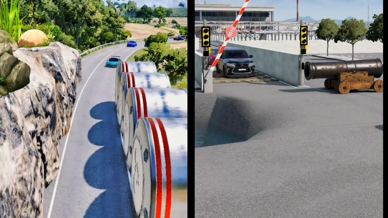 NG Beam Drive Crush Cars Vs Bollard