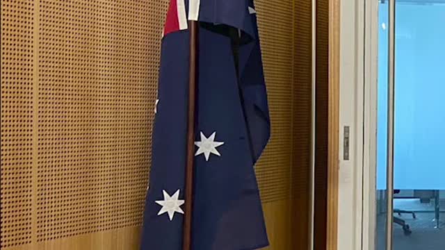 Greens leader Adam Bandt removes Australian flag from press conference O