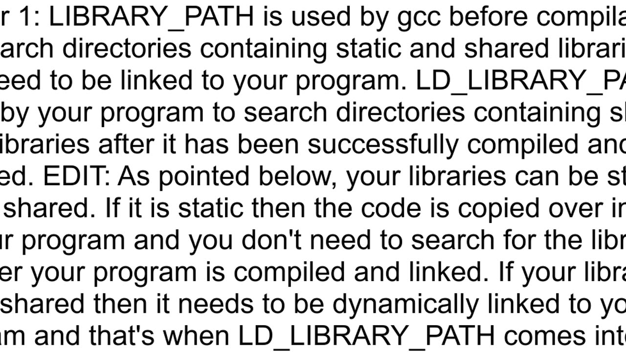 LD_LIBRARY_PATH vs LIBRARY_PATH