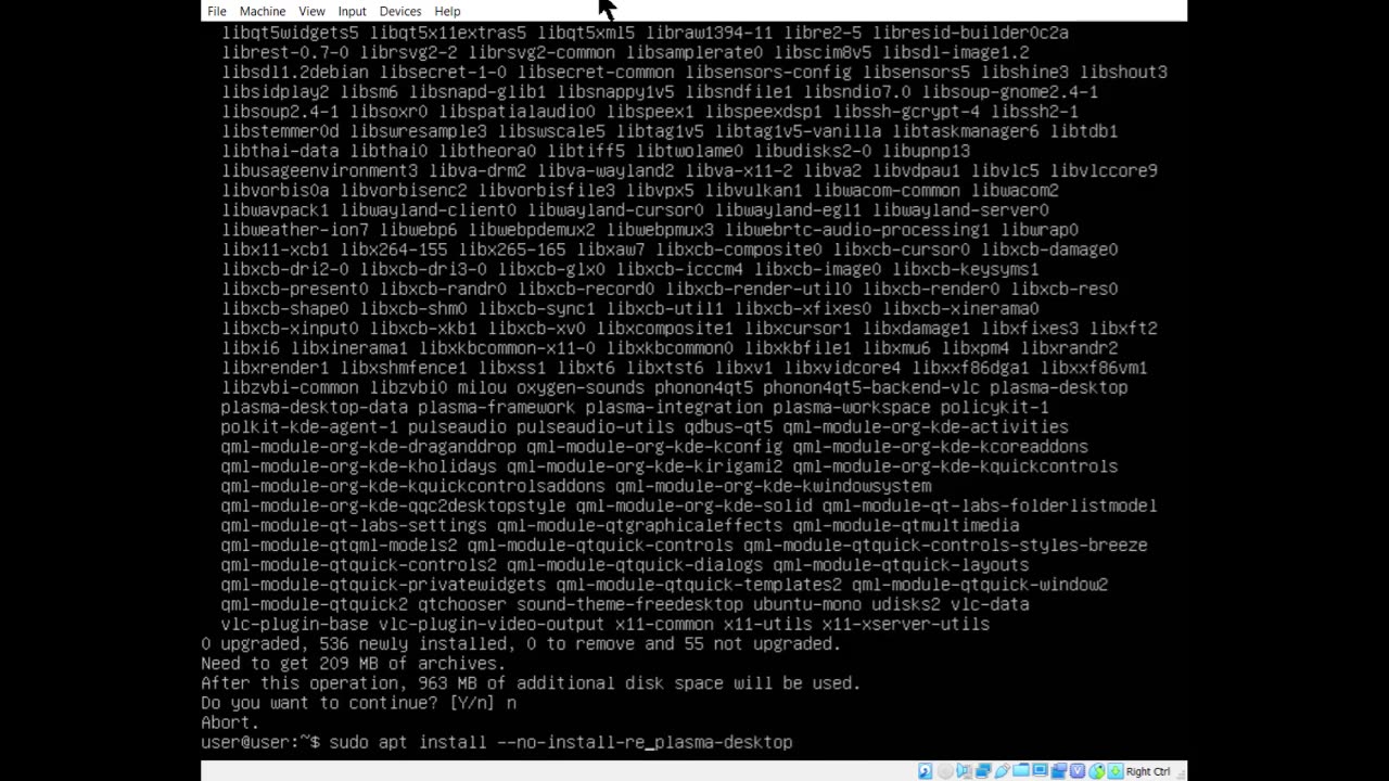 install minimal kde 5.16 on ubuntu