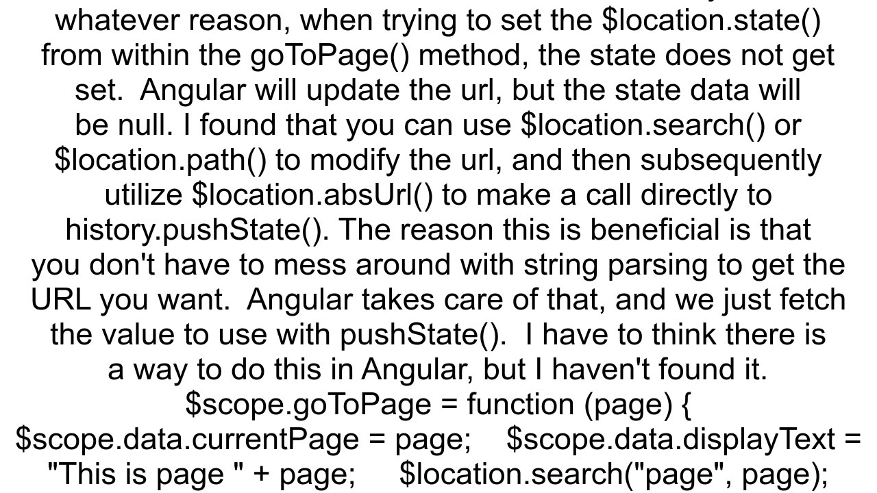 Angular locationstate vs historypushState behavior