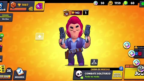 #1 Upando classe no Brawl Stars (Colt do 1 ao 10 solo)