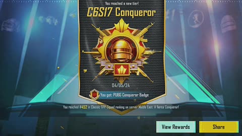 Pubg mobile conquerer rank done