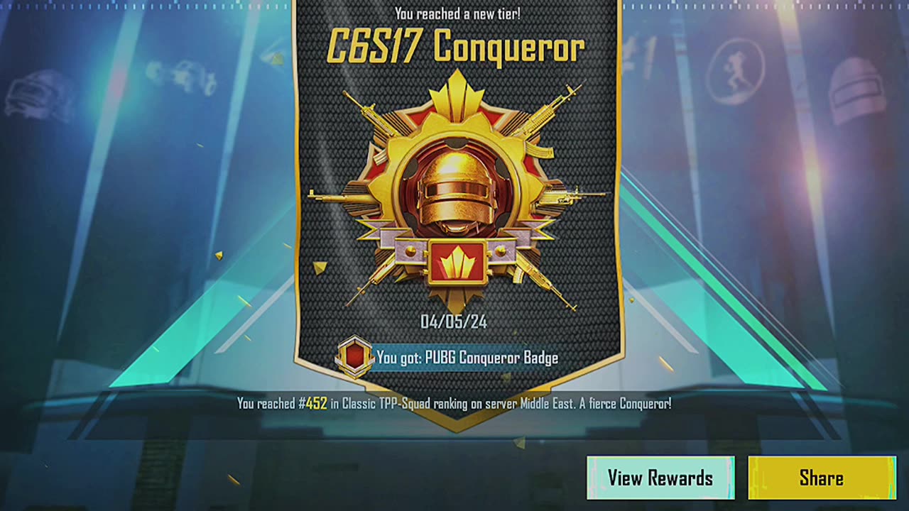 Pubg mobile conquerer rank done