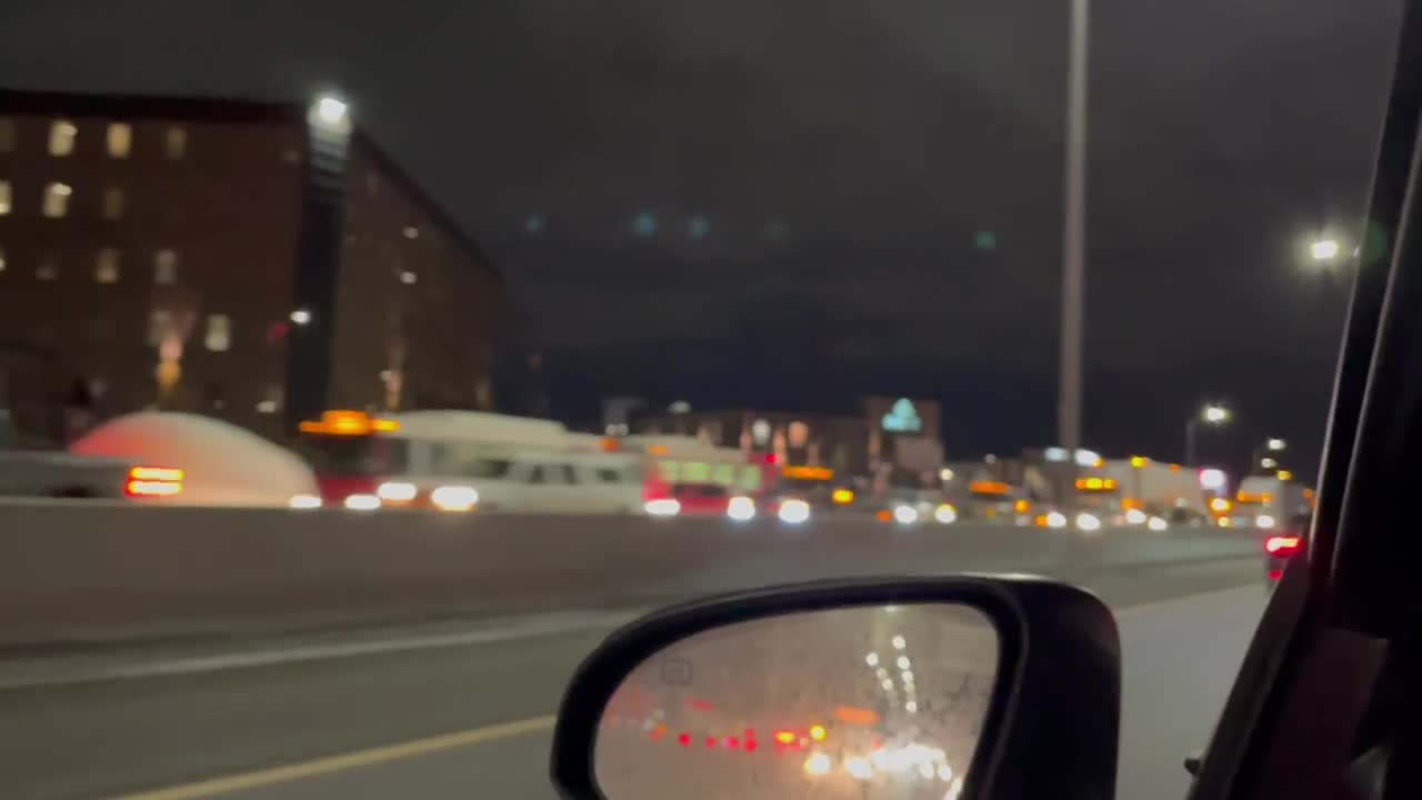 Freedom Convoy Ottawa 2022 on the highway 417