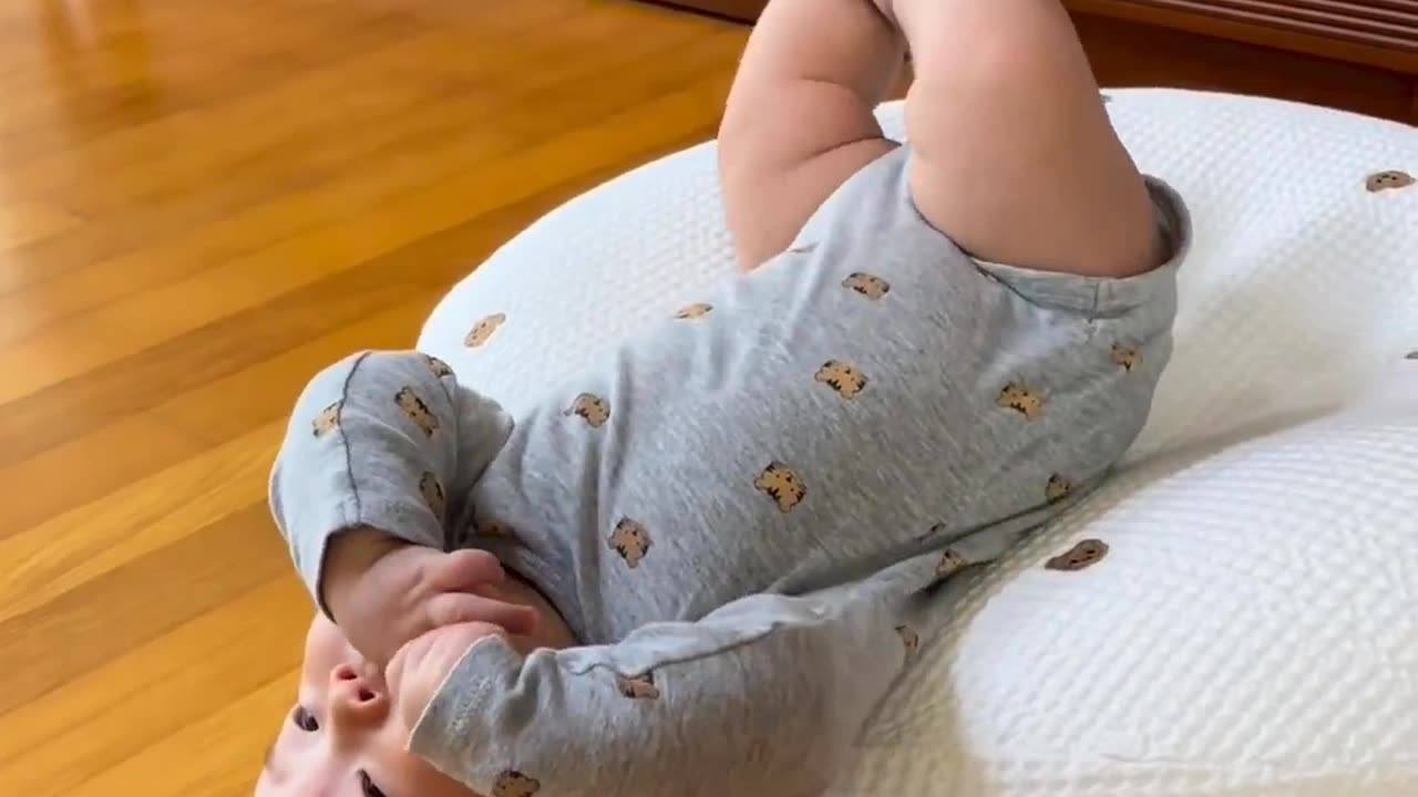 Cute baby playing