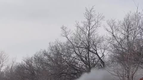 In the video, another Canadian armored car "Rochelle Senator" is burning