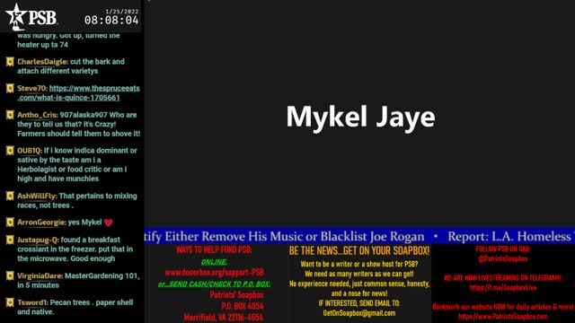 2022-01-25 07:00 EST - Patriots Soapbox AM: with LadyRWB , MykelJaye & DD