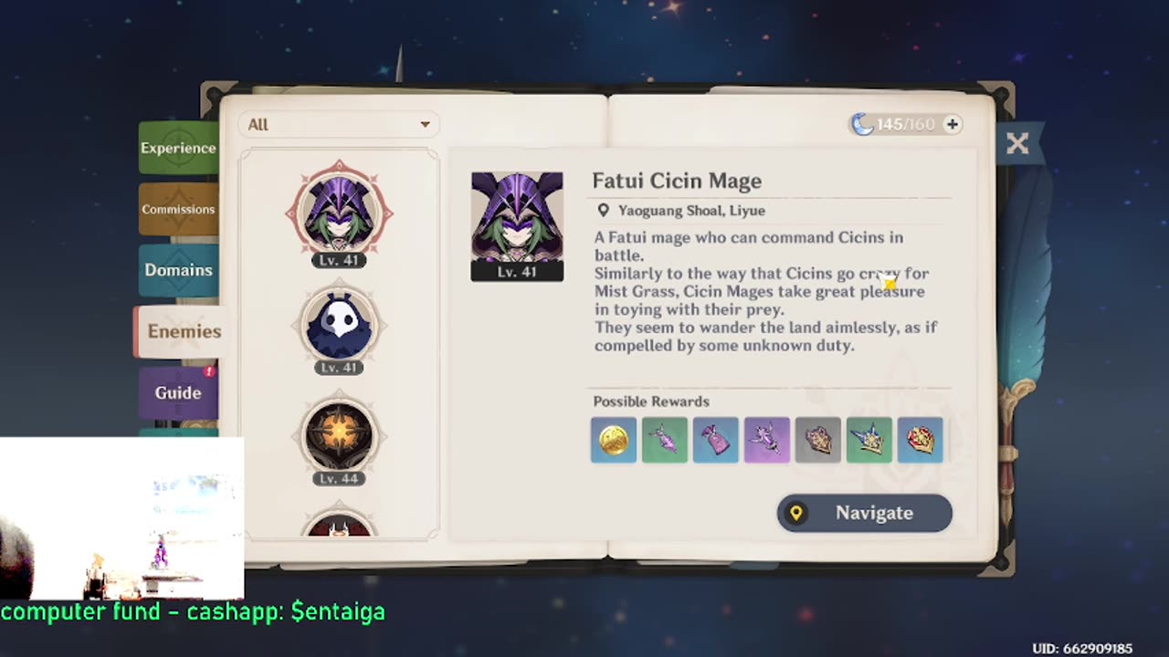 Gathering Weapon Upgrade Materials from Fatui Cicin Mage