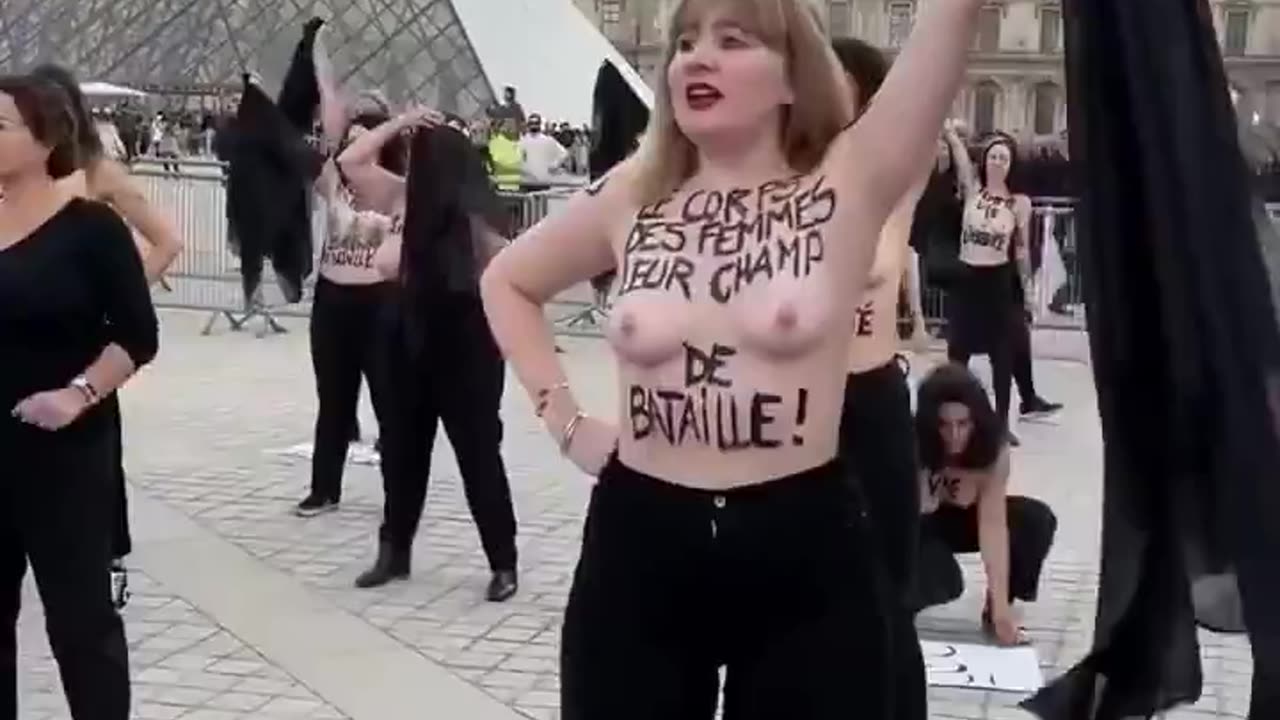 Girls strike in topless