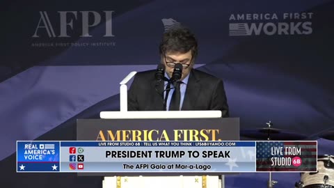 El Presidente Javier Milei expuso en el America First Policy Institute en Mar-A-Lago