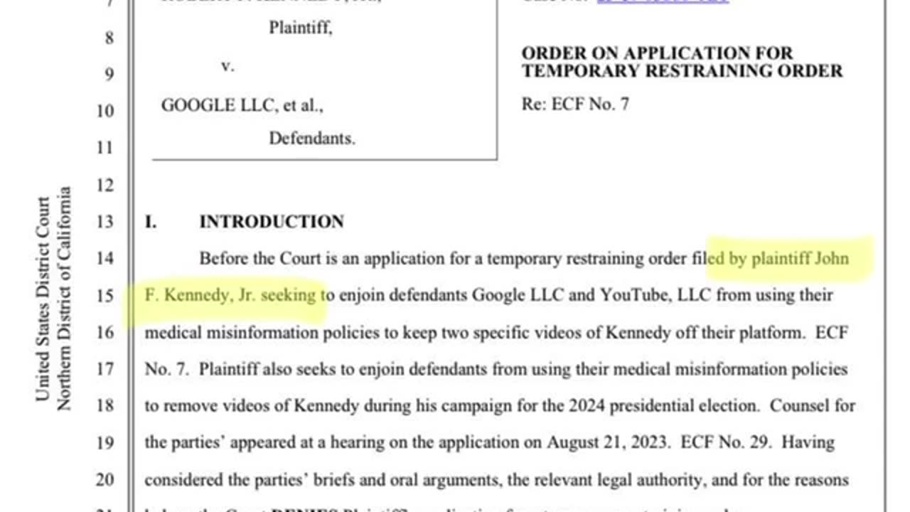👀 JFK Jr Listed Twice As The Plaintiff In A RFK Jr. Lawsuit 👀
