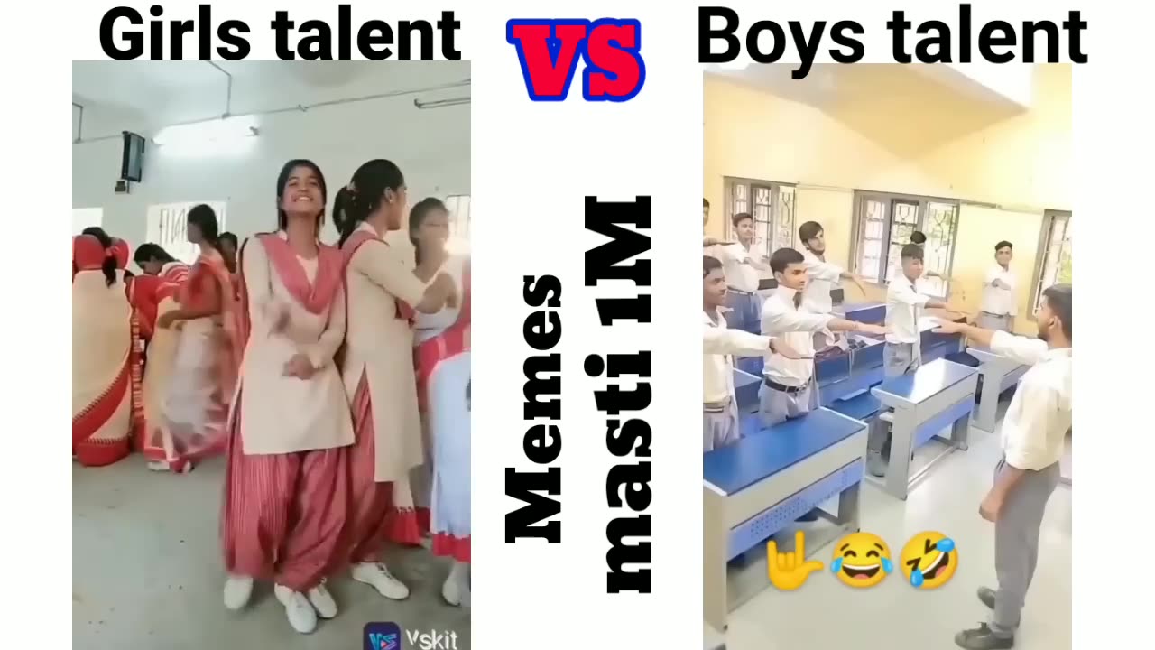 Girls talent vs boys talent🤣 in school funny memes #shortvideo