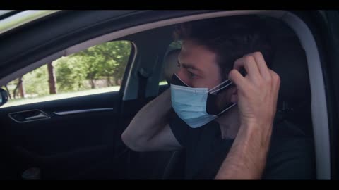 Driving in my car with my mask on